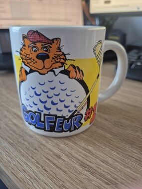 Vintage Contenova Korea Golfeur #1 Cartoon Golf Mug!